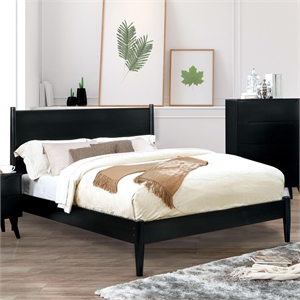 Furniture of America Belkor Solid Wood King Platform Bed in Black