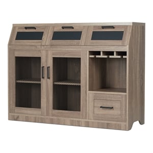 Furniture of America Coffman Wood Wine Storage Buffet in Chestnut Brown