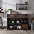 Furniture of America Coffman Wood Wine Storage Buffet in Vintage Walnut