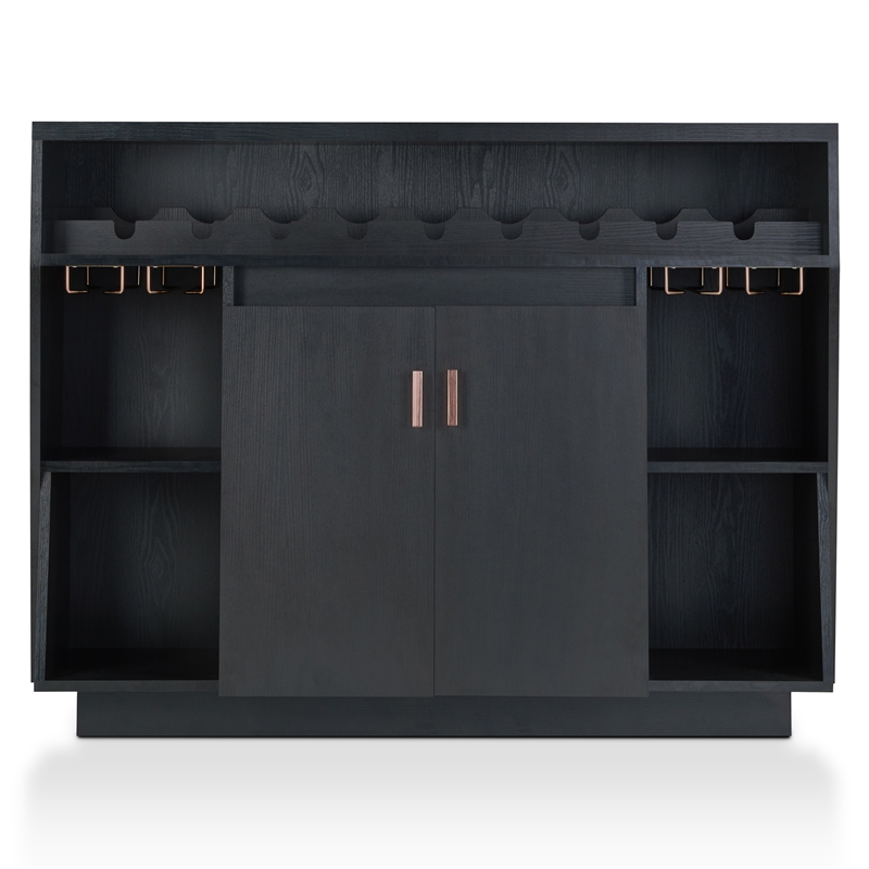 Furniture of America Trenta Wood Multi-Storage Buffet Cabinet in Black
