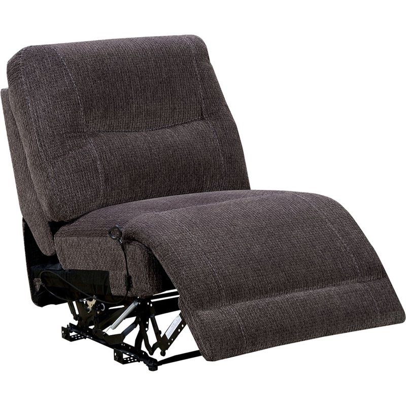 Furniture of America Dantes Transitional Chenille Recliner Sectional in Gray