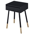 Furniture of America Pegle Engineered Wood and Metal 1-Drawer End Table in Black