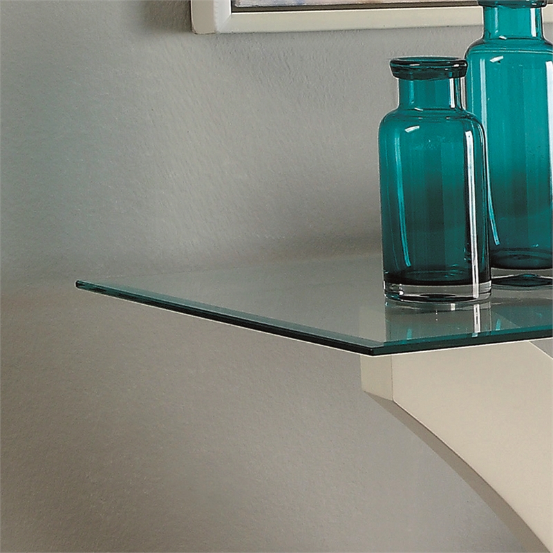 Furniture of America Tri Contemporary Glass Top Console Table in White and Gray
