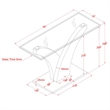 Furniture of America Tri Contemporary Glass Top Console Table in White and Gray