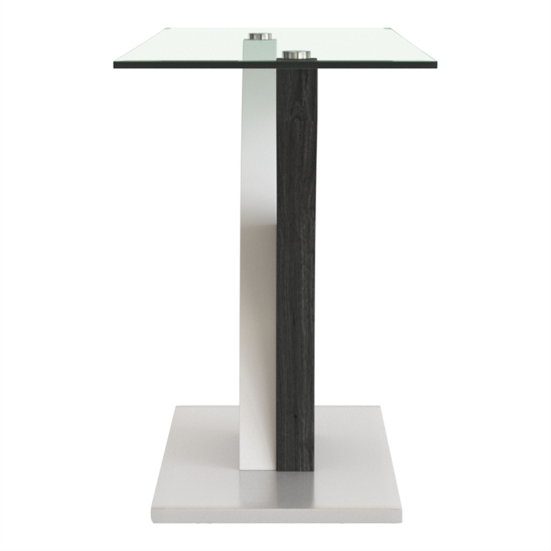 Furniture of America Tri Contemporary Glass Top Console Table in White and Gray