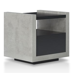 Furniture of America Gare Industrial Wood Storage End Table in Black