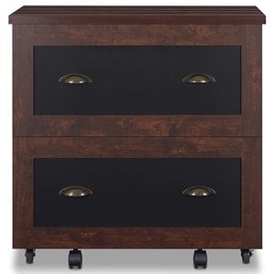 Furniture of America Waterford Wood 2-Drawer File Cabinet in Vintage Walnut