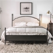 Furniture of America Freila Metal Queen Poster Panel Bed in Silver Gun Metal