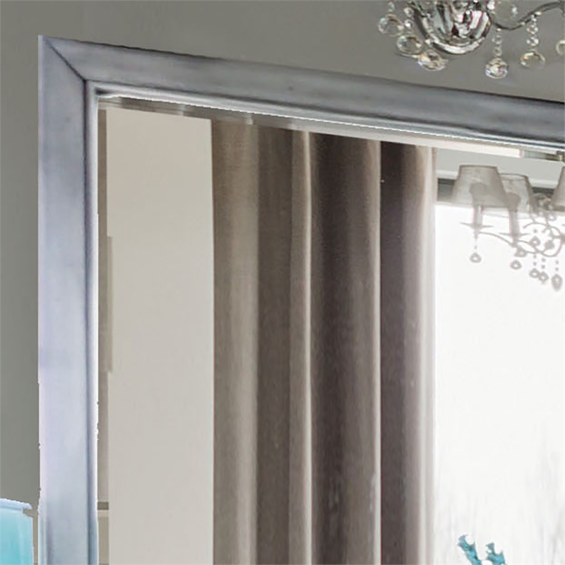 Furniture of America Cartagena 2-Piece Wood Dresser and Mirror in Gray