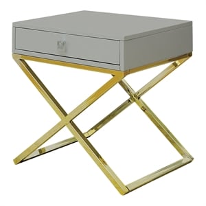 Furniture of America Ira Contemporary Wood 1-Drawer End Table in Gray