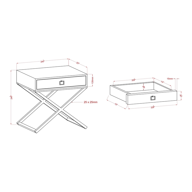 Furniture of America Ira Contemporary Wood 1-Drawer End Table in Gray