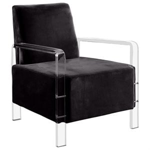 Furniture of America Jaz Contemporary Fabric Upholstered Accent Chair in Black