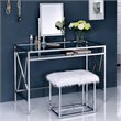 Furniture of America Ian Metal 3-Piece Bedroom Vanity Set in Chrome