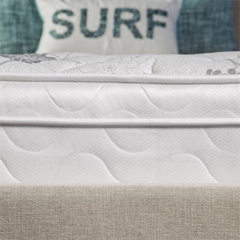 Furniture of America Kya Fabric 9-Inch Cal King Euro Top Mattress in White