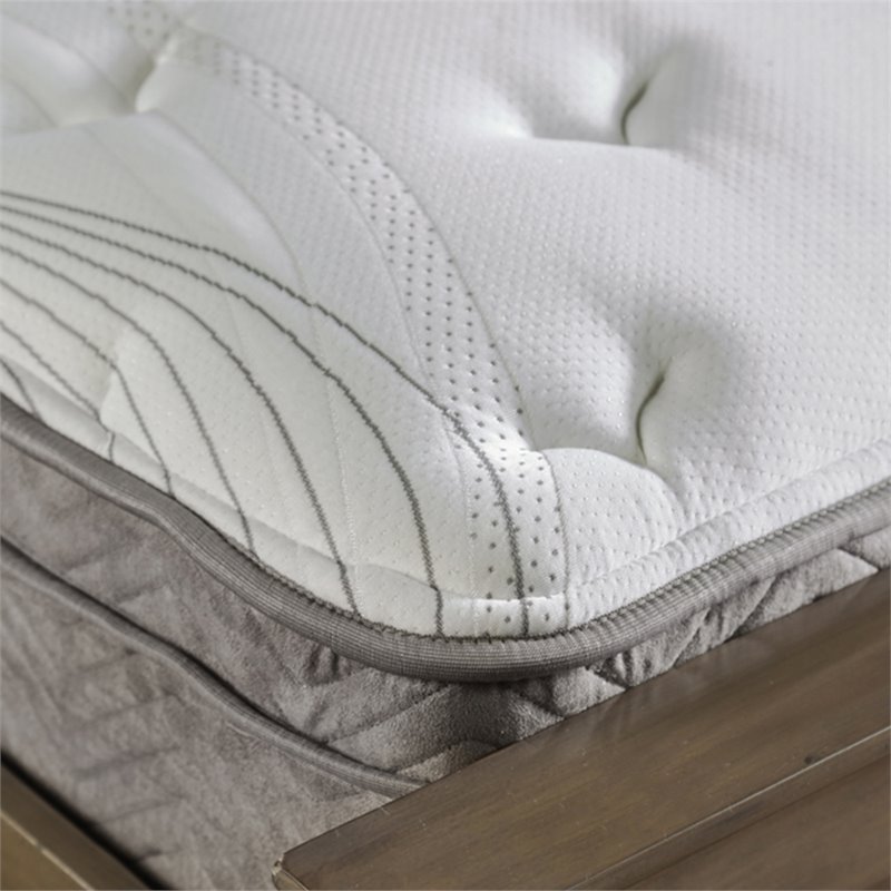 Furniture of America Jes Edge Fabric King Pocket Coil Mattress in White