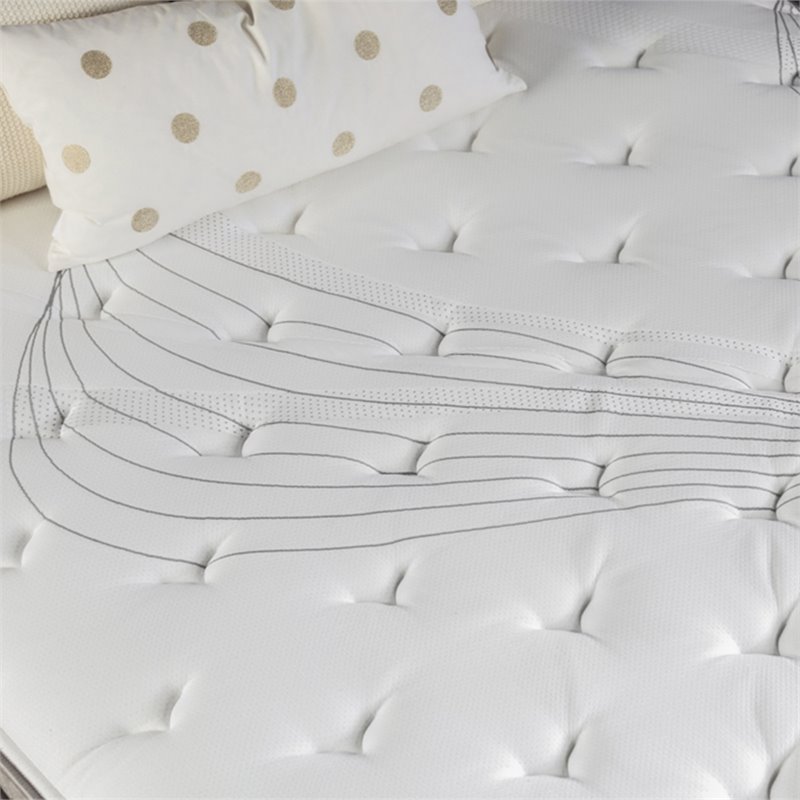 Furniture of America Jes Edge Fabric Queen Pocket Coil Mattress in White