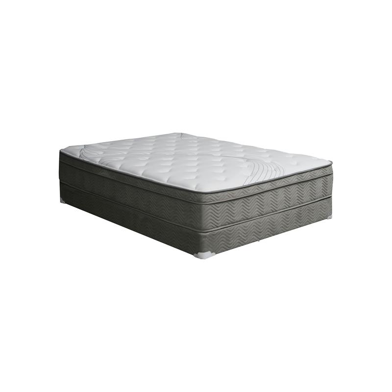 Furniture of America Jes Edge Fabric Queen Pocket Coil Mattress in White