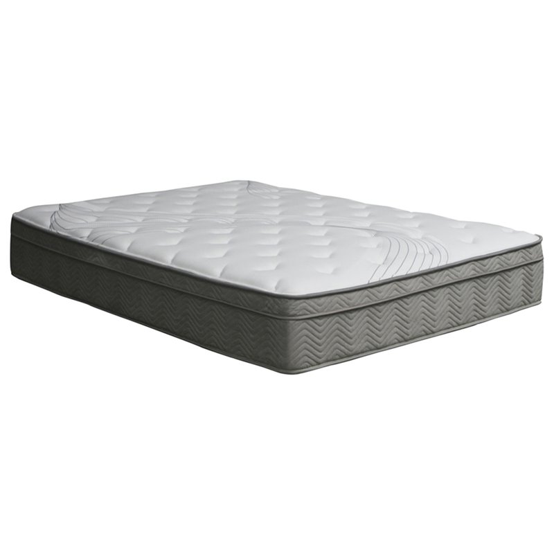 Furniture of America Jes Edge Fabric Queen Pocket Coil Mattress in White