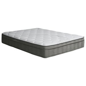 Furniture of America Jes Edge Fabric Queen Pocket Coil Mattress in White