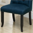 Furniture of America Sinuata Fabric Tufted Side Chair in Blue (Set of 2)