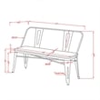 Furniture of America Mayfield Industrial Metal Base Dining Bench in White
