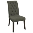 Furniture of America Landon Fabric Side Chair in Gray and Black (Set of 2)
