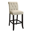Furniture of America Landon Fabric Tufted Pub Chairs in Ivory (Set of 2)