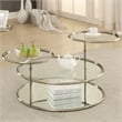 Furniture of America Loli Metal Tiered Coffee Table in Gold Champagne