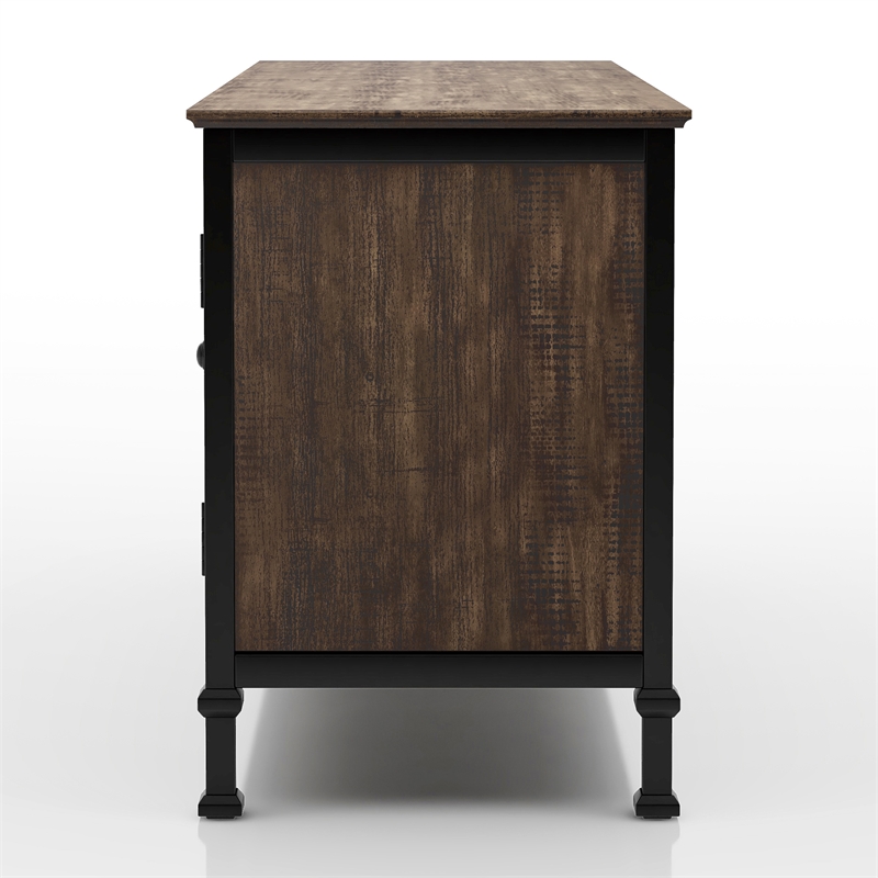 Furniture of America Ronda Industrial Wood 60-Inch TV Stand in Weathered Oak