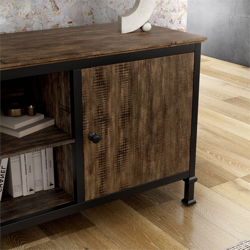 Furniture of America Ronda Industrial Wood 60-Inch TV Stand in Weathered Oak