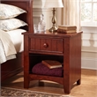 Furniture of America Dimanche Solid Wood 1-Drawer Nightstand in Cherry