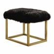 Furniture of America Saxton Contemporary Fabric Padded Short Bench in Black