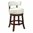 Furniture of America Tendel Faux Leather 24-inch Bar Stool in White (Set of 2)