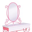 Furniture of America Prink Metal 3-Piece Kids Vanity Set in Pink and White