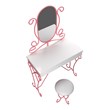 Furniture of America Prink Metal 3-Piece Kids Vanity Set in Pink and White