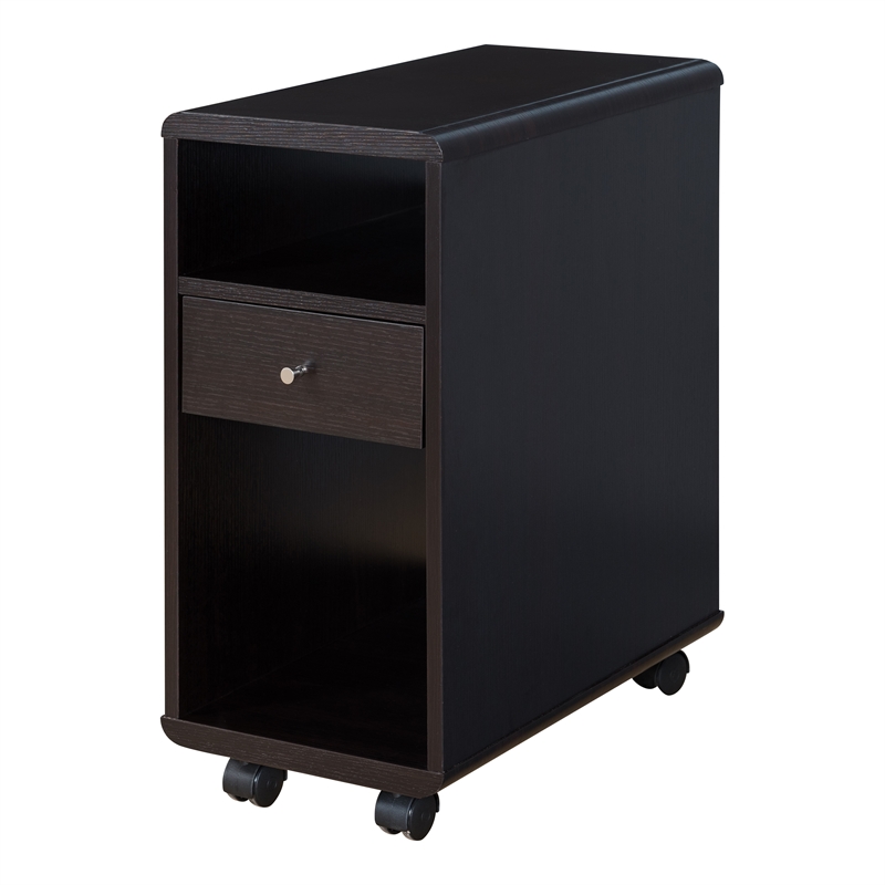 Furniture of America Grayso Engineered Wood 1-Drawer End Table in Cappuccino