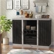 Furniture of America Vando Industrial Wood Multi-Storage Buffet in Black