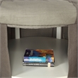 Furniture of America Amalie Transitional Fabric Round Storage Ottoman in Gray