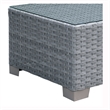 Furniture of America Condor Rattan Glass Top Patio Coffee Table in Gray