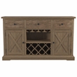 Furniture of America Kora Rustic Wood Multi-Storage Buffet in Light Oak