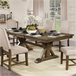 Furniture of America Kora Rustic Wood Extendable Dining Table in Rustic Brown