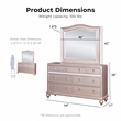 Furniture of America Appell 2-Piece Wood Rose Gold Dresser and Camel Back Mirror