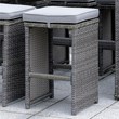 Furniture of America Zuni Rattan 29-inch Patio Bar Stool in Gray (Set of 6)