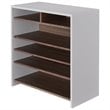 Furniture of America Soren Modern Wood 5-Tier Shoe Rack in White and Brown