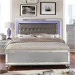 Furniture of America Xulu Contemporary Wood Cal King Bed with LED in Silver