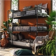 Furniture of America Bryon Metal Twin Triple Bunk Bed in Antique Black