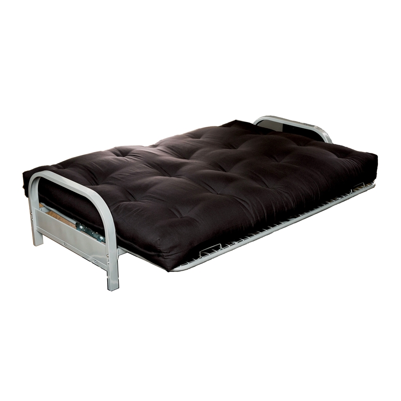 Furniture of America Brocko Fabric 8-Inch Innerspring Futon Mattress in Black