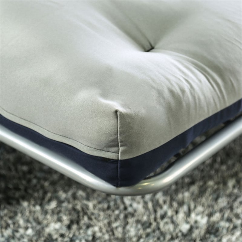 Furniture of America Vargas Fabric 6-inch Futon Mattress in Navy and Gray