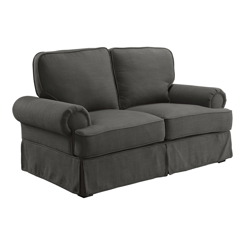 Furniture of America Onrei Transitional Fabric Upholstered Loveseat in Gray
