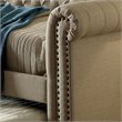 Furniture of America Acnitum Fabric Tufted Queen Daybed with Trundle in Beige